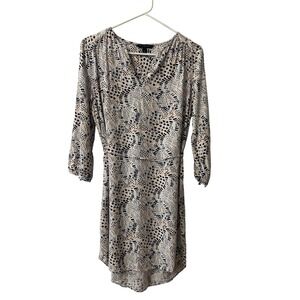 Banana‎ Republic Dress Blouson Long Sleeve Print Career Casual Size 8